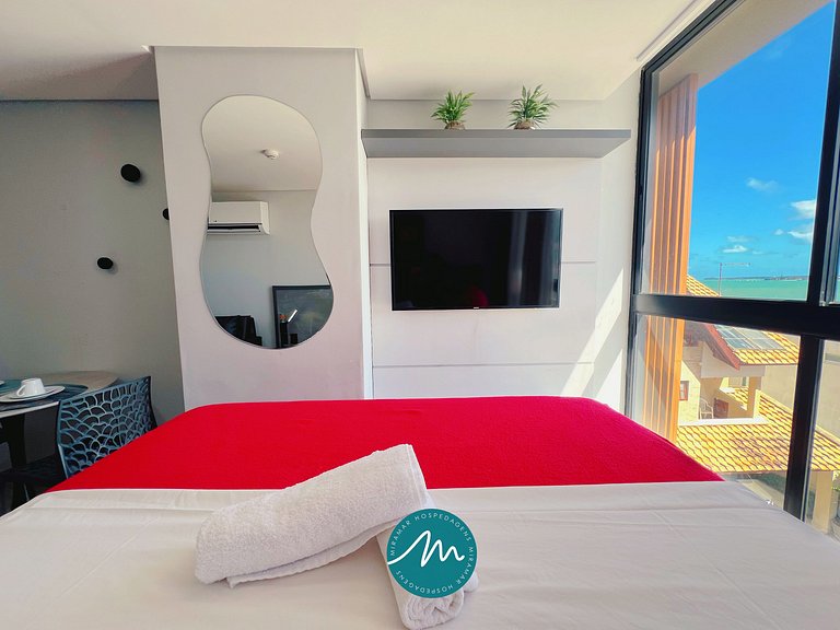 Flat com Vista-Mar da Janela -Miramar Hospedagens