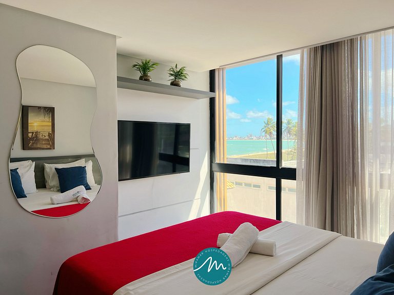 Flat com Vista-Mar da Janela -Miramar Hospedagens