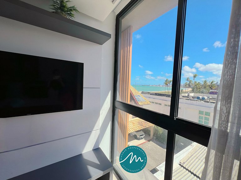 Flat com Vista-Mar da Janela -Miramar Hospedagens