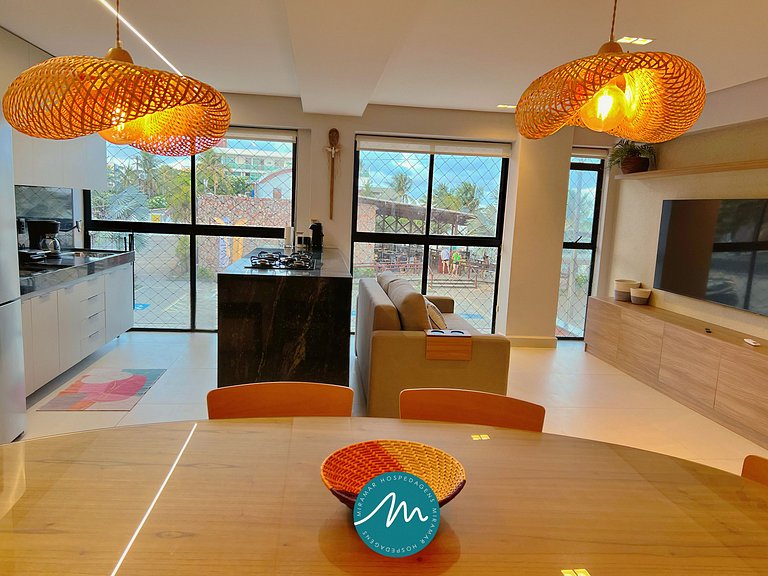 Ap p/ 7 Pessoas com Varanda a Poucos Passos do Mar