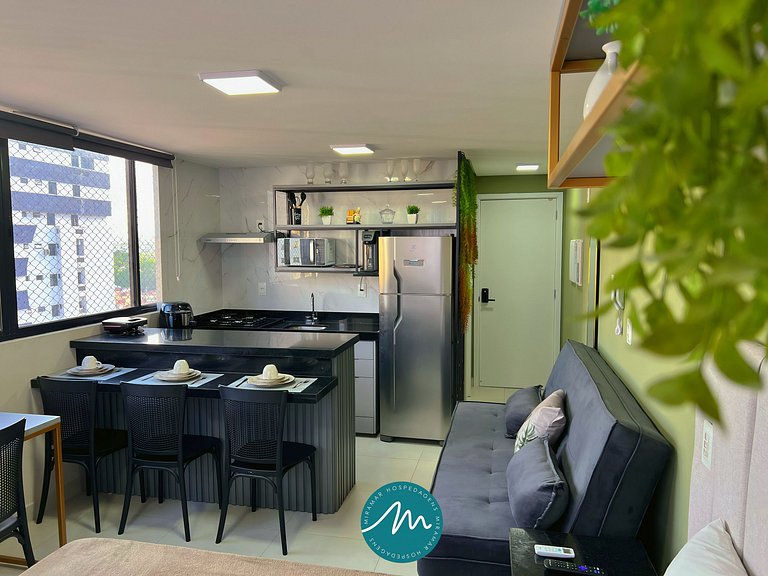 Flat p/ 4 pessoas em Manaíra -Miramar Hospedagens