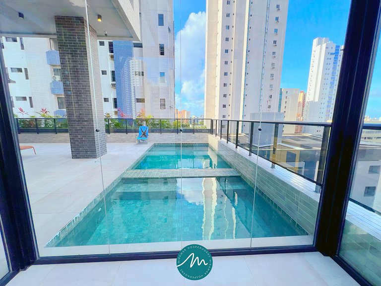 Flat p/ 4 pessoas em Manaíra -Miramar Hospedagens - MH