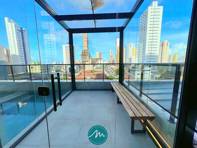 Flat p/ 4 pessoas em Manaíra -Miramar Hospedagens