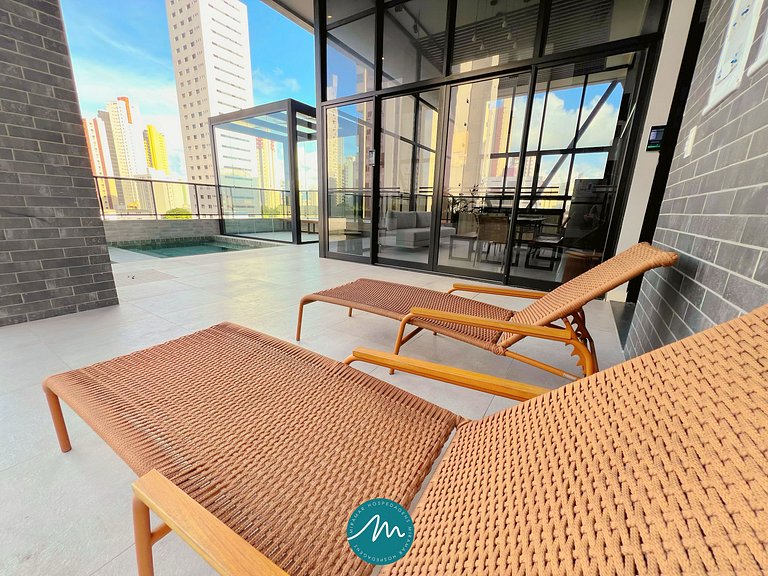 Flat p/ 4 pessoas em Manaíra -Miramar Hospedagens - MH