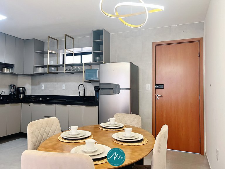 Apto com 2 quartos, Wi-Fi e ar-condicionado