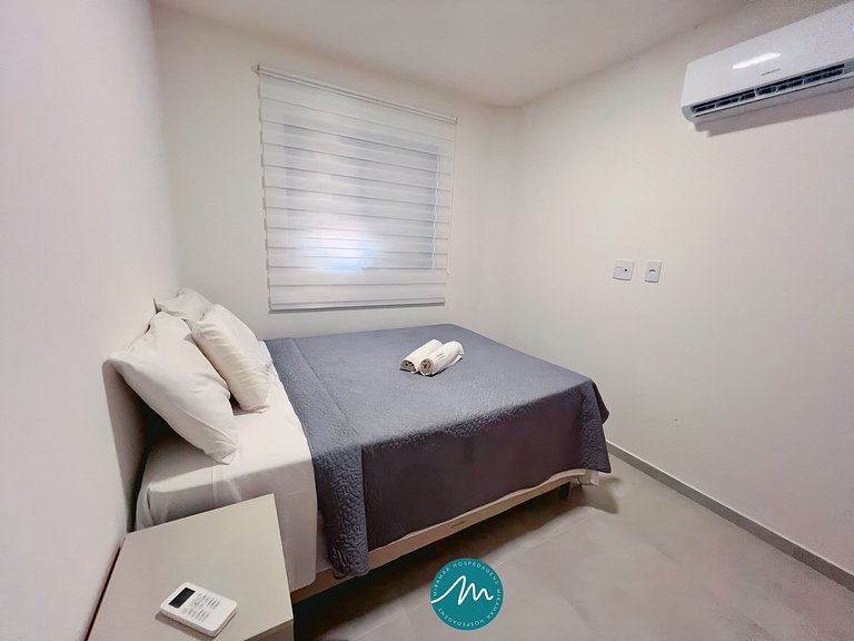 Apto com 2 quartos, Wi-Fi e ar-condicionado