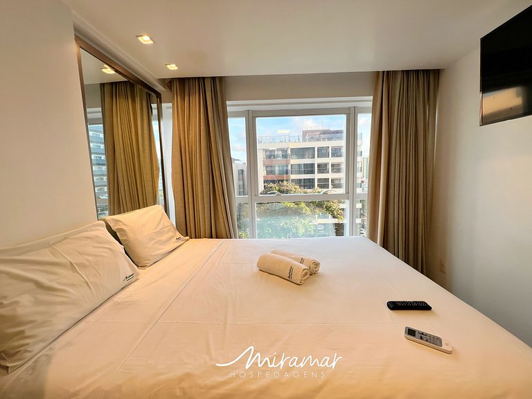 Conforto e incrível localização, Flat para 3 (MH)