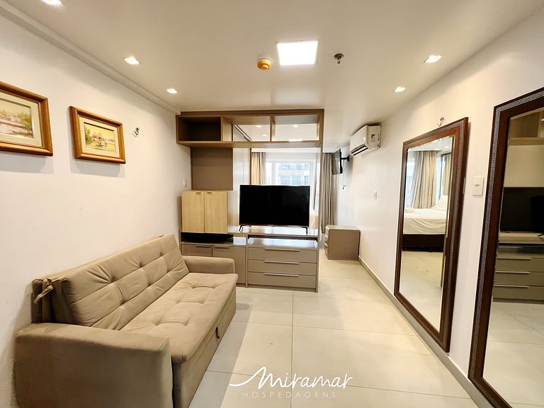 Conforto e incrível localização, Flat para 3 (MH)