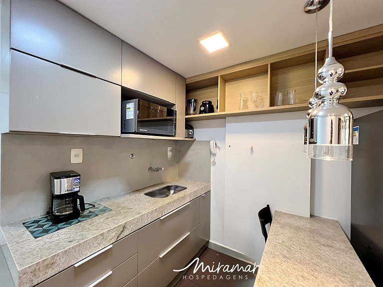 Conforto e incrível localização, Flat para 3 (MH)