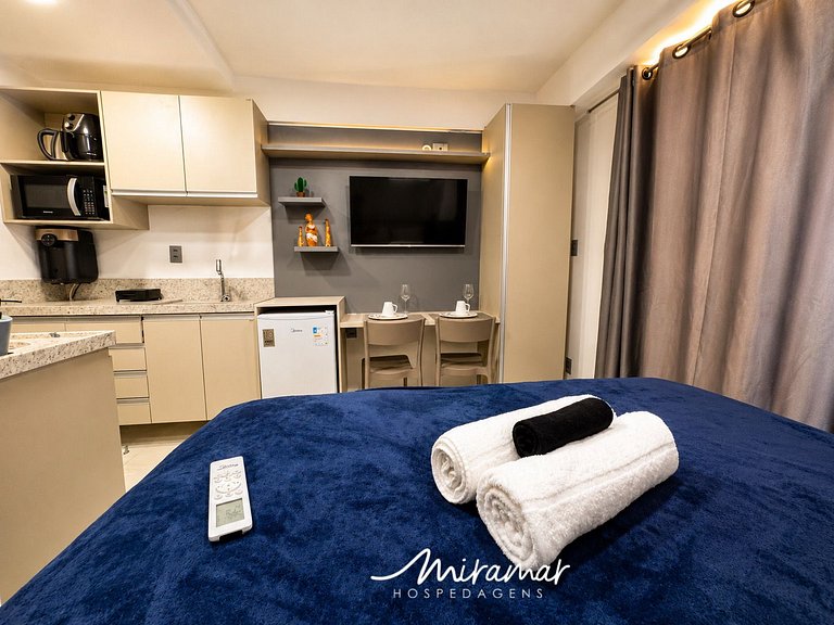 Flat p/ 2 pessoas com varanda Garden Haus - MH