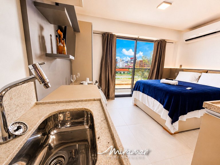Flat p/ 2 pessoas com varanda Garden Haus - MH