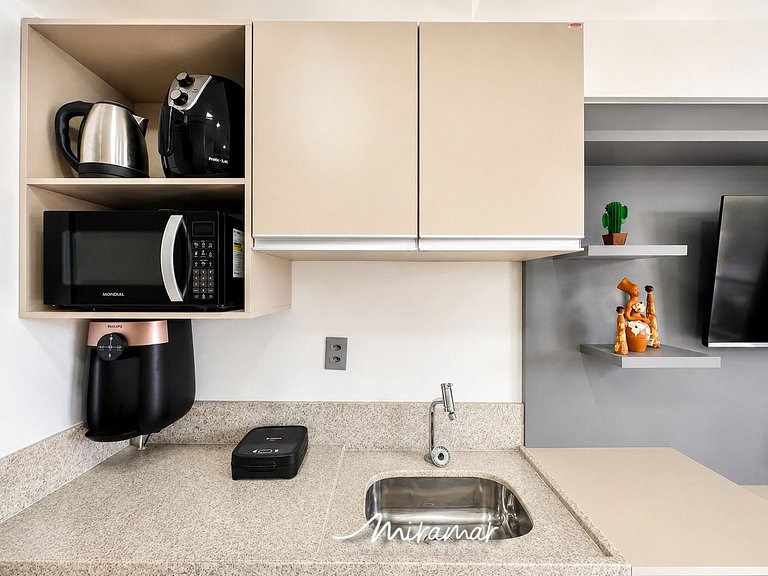 Flat p/ 2 pessoas com varanda Garden Haus - MH