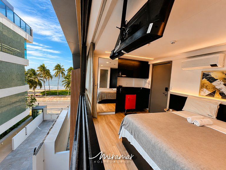 Flat p/ 3 pessoas na Orla do Cabo Branco - MH