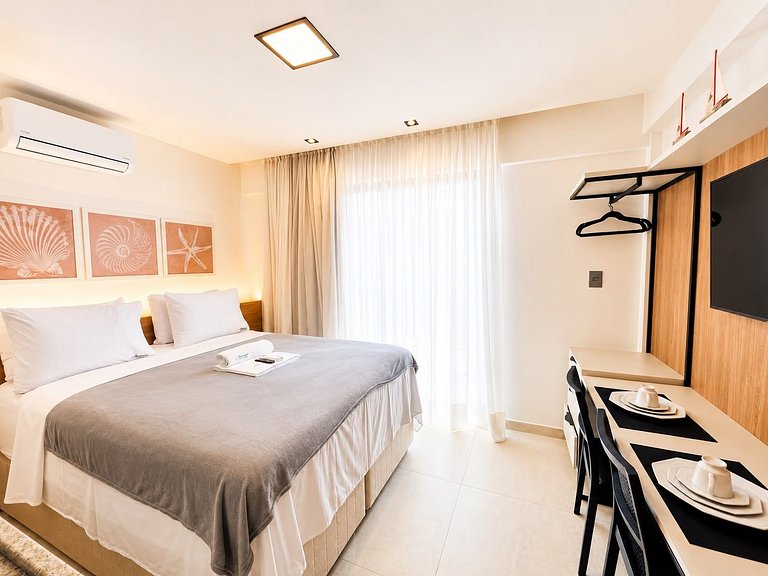 Flat moderno com varanda no Jardim Oceania - (MH)