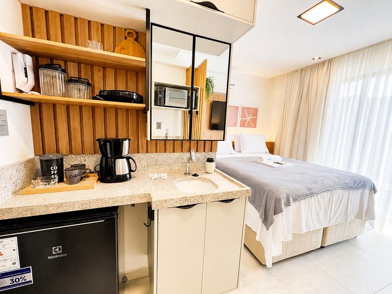 Flat moderno com varanda no Jardim Oceania - (MH)