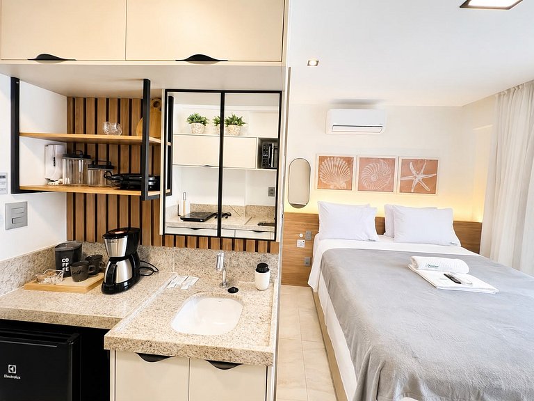 Flat moderno com varanda no Jardim Oceania - (MH)