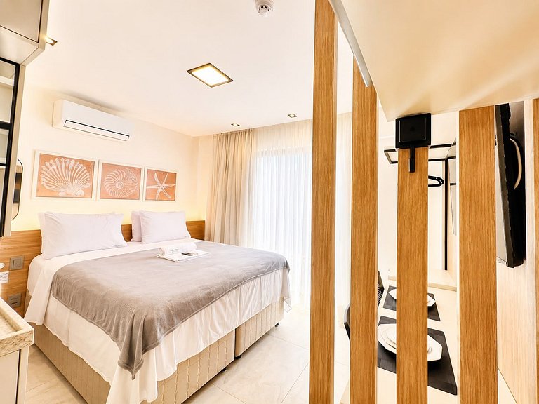 Flat moderno com varanda no Jardim Oceania - (MH)
