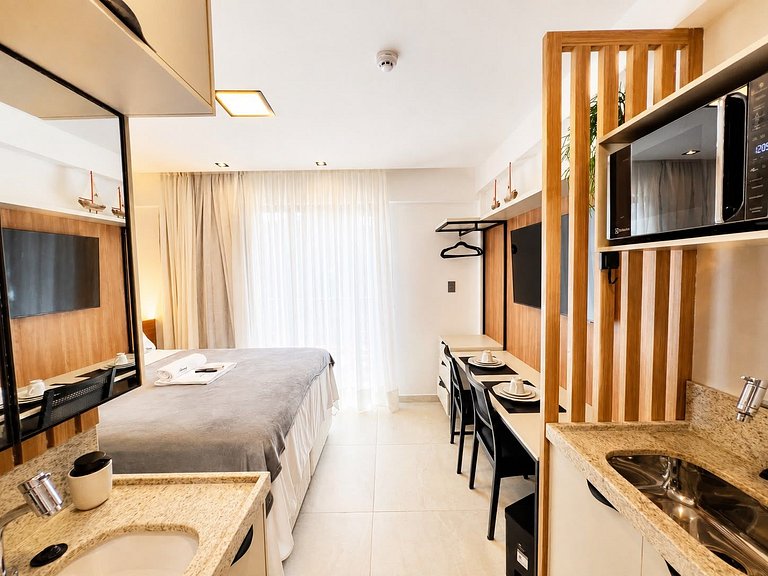 Flat moderno com varanda no Jardim Oceania - (MH)
