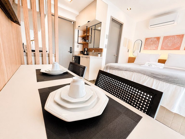 Flat moderno com varanda no Jardim Oceania - (MH)
