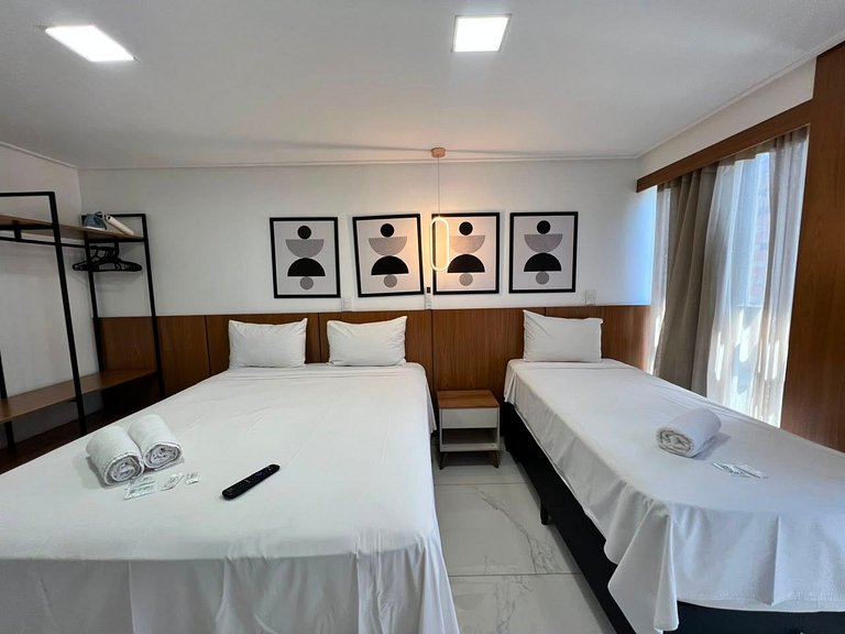 Flat p/ família de 3 em Tambaú (MH)