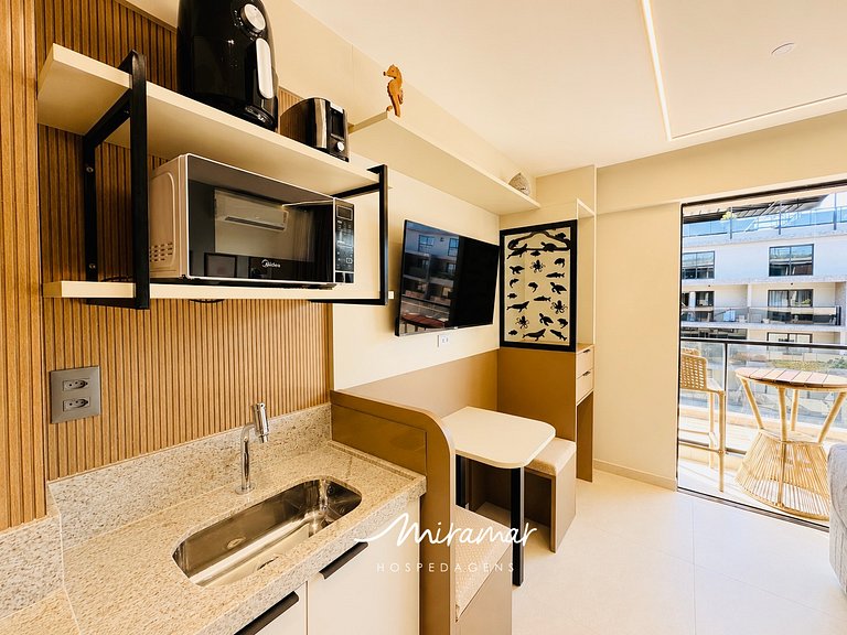 Flat Novo com varanda no Jardim Oceania - (MH)