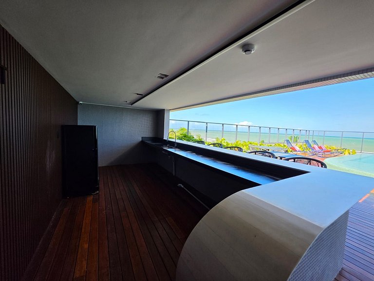 Flat novo em prédio à beira-mar de Intermares – MH